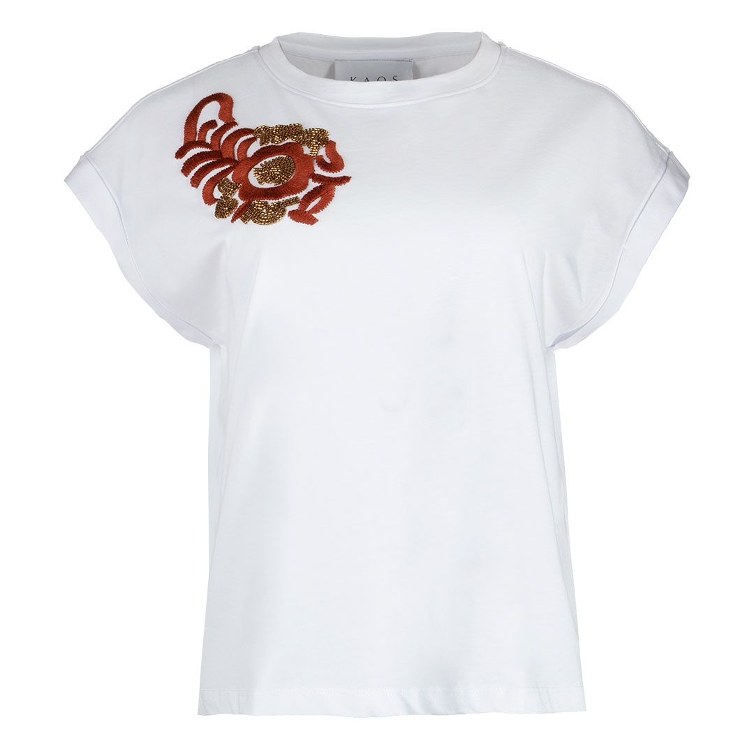 Женская футболка с вышивкой и бисером KAOS | Фото 1