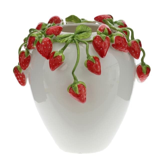 Ваза декоративная с клубникой, 21 см