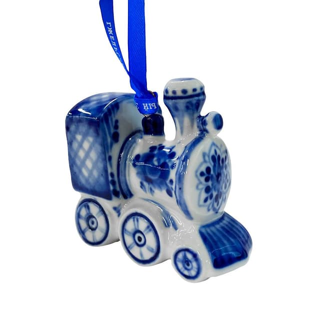 Ёлочная игрушка Паравозик Гжель