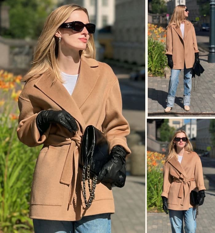 Женское укороченное кашемировое пальто Dolche Moda       | Фото 2