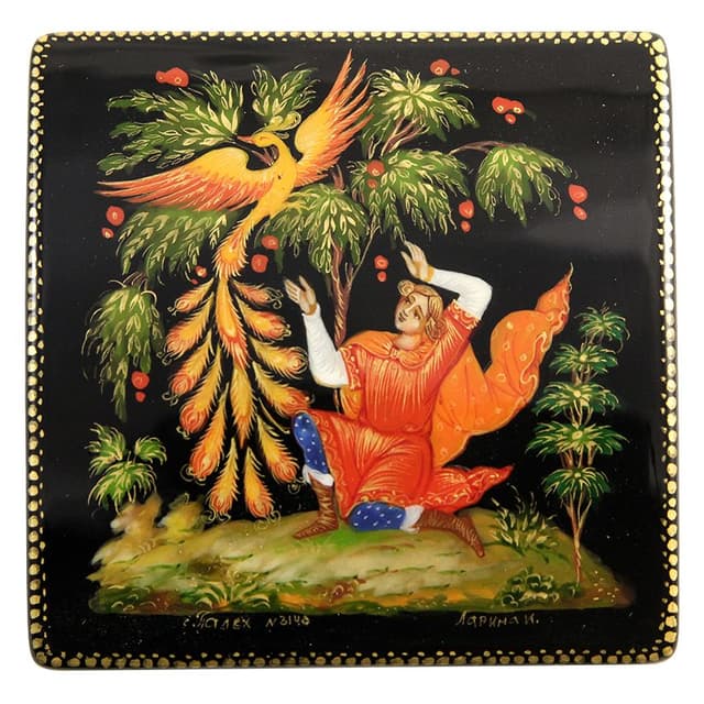 Шкатулка Палех Жарптица Ларина