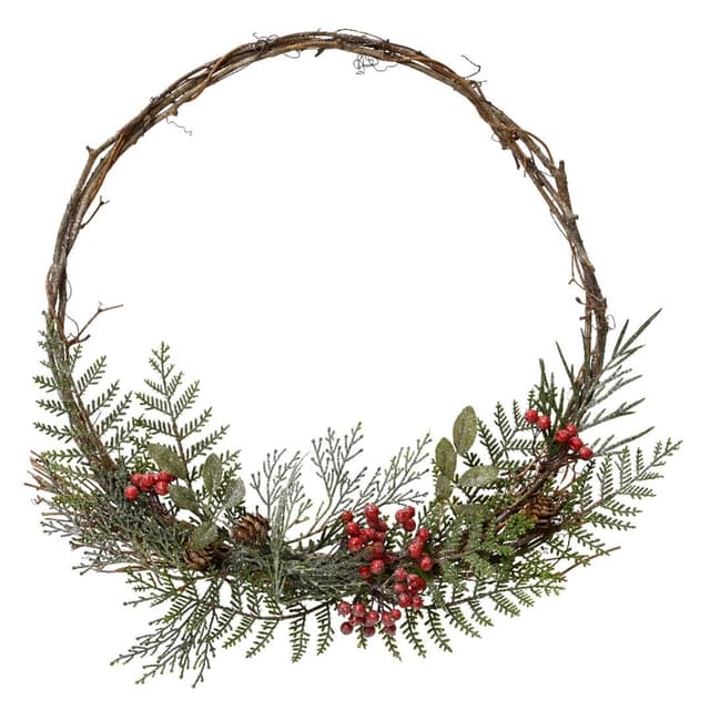 Венок еловый с ягодами, Kaemingk, 45 см