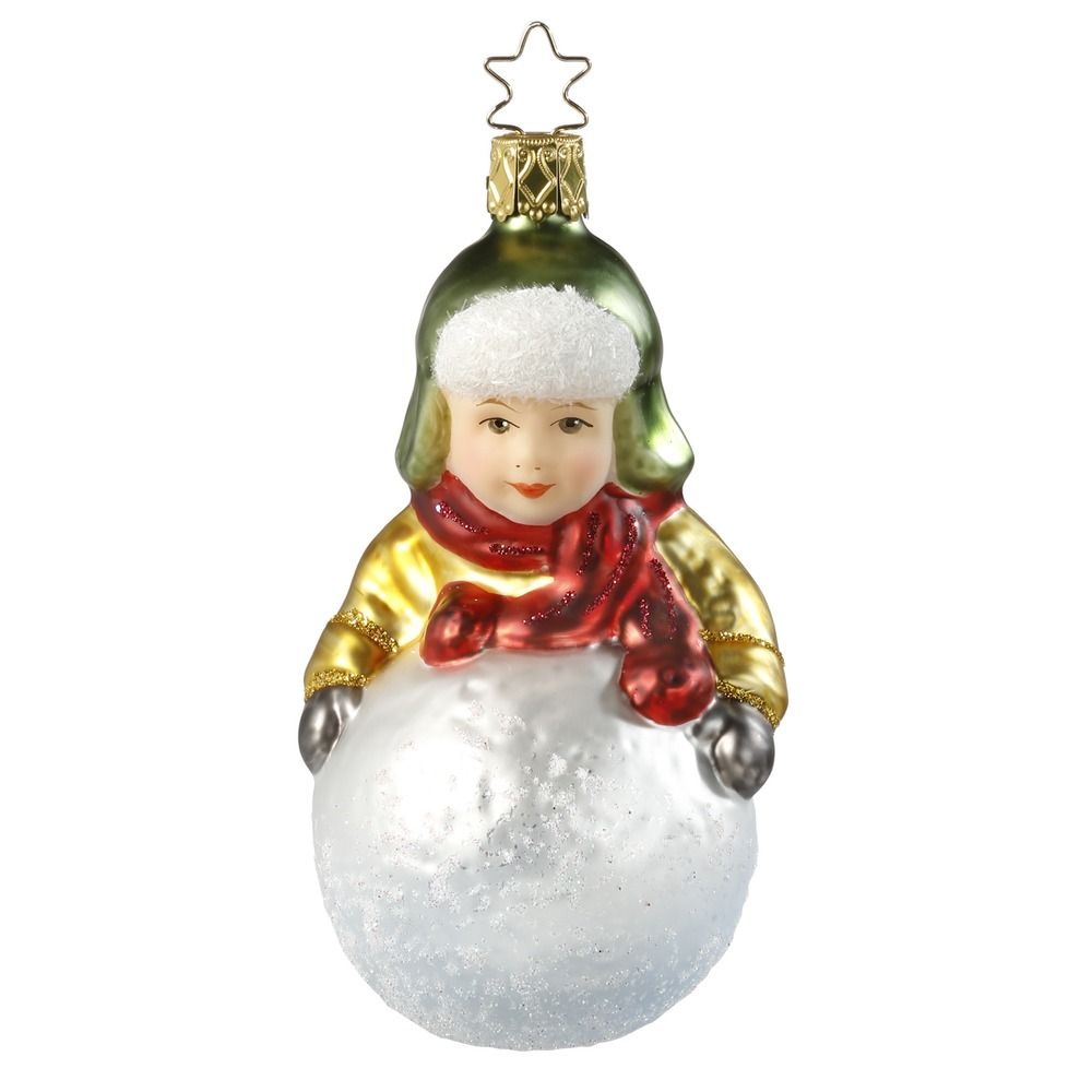 Ёлочная игрушка Мальчик со снежным комом Inge Glas | Фото 1