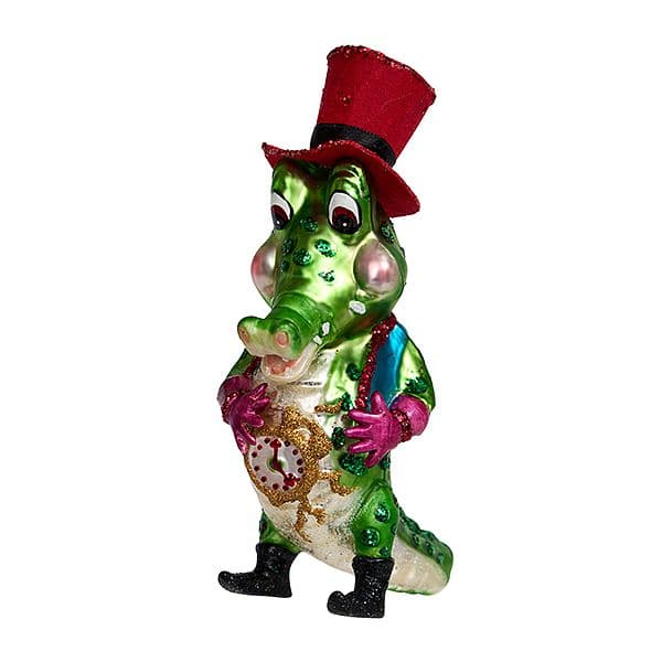 Ёлочная игрушка Крокодил Джентльмен с часами брегет Holiday Classics | Фото 1