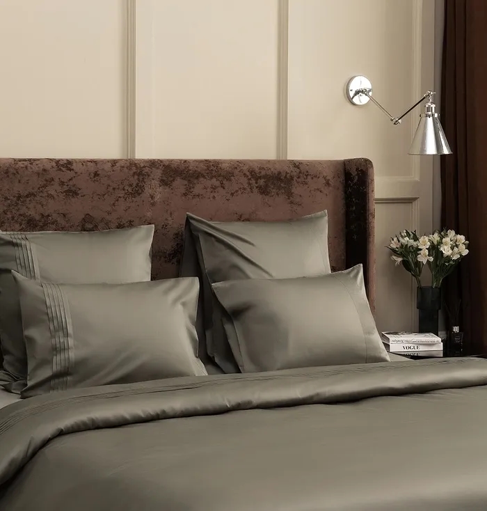 Постельное белье Serene Audrey Пепельная олива, Евро, 350 TC | Фото 1
