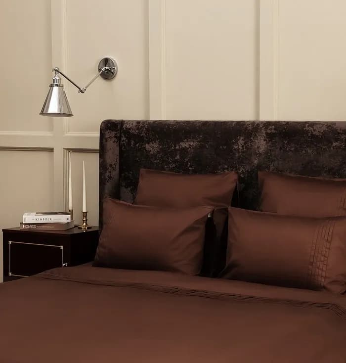 Постельное белье Serene Audrey Молочный шоколад, Евро, 300 TC | Фото 1