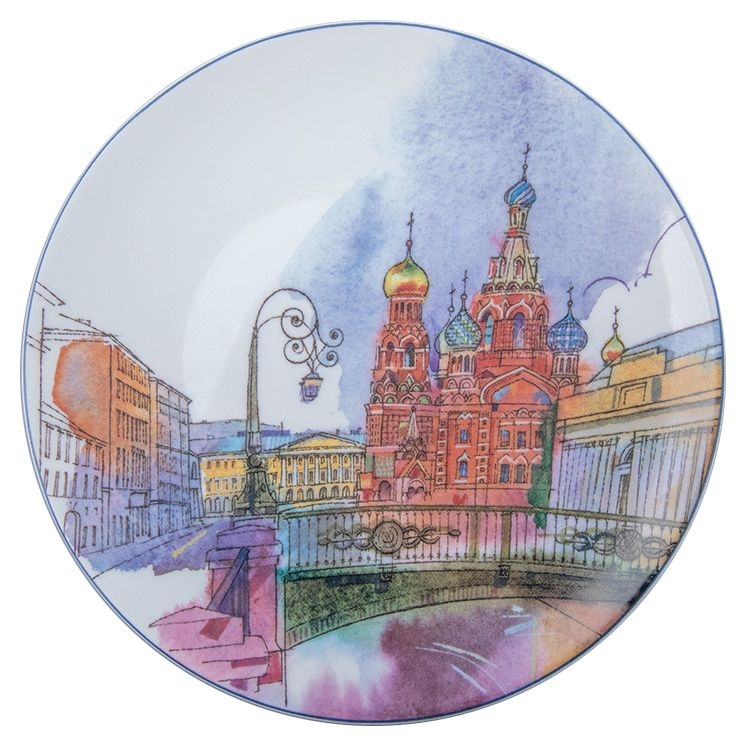 Тарелка декоративная ИФЗ Санкт-Петербург Итальянский мост | Фото 1