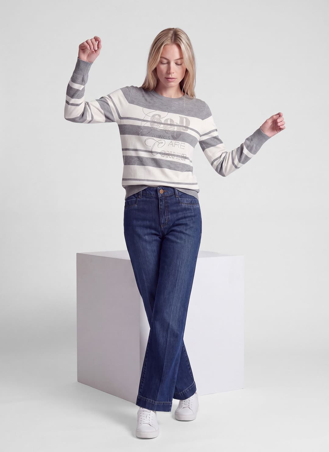 Женский джемпер в полоску Rabe | Фото 5