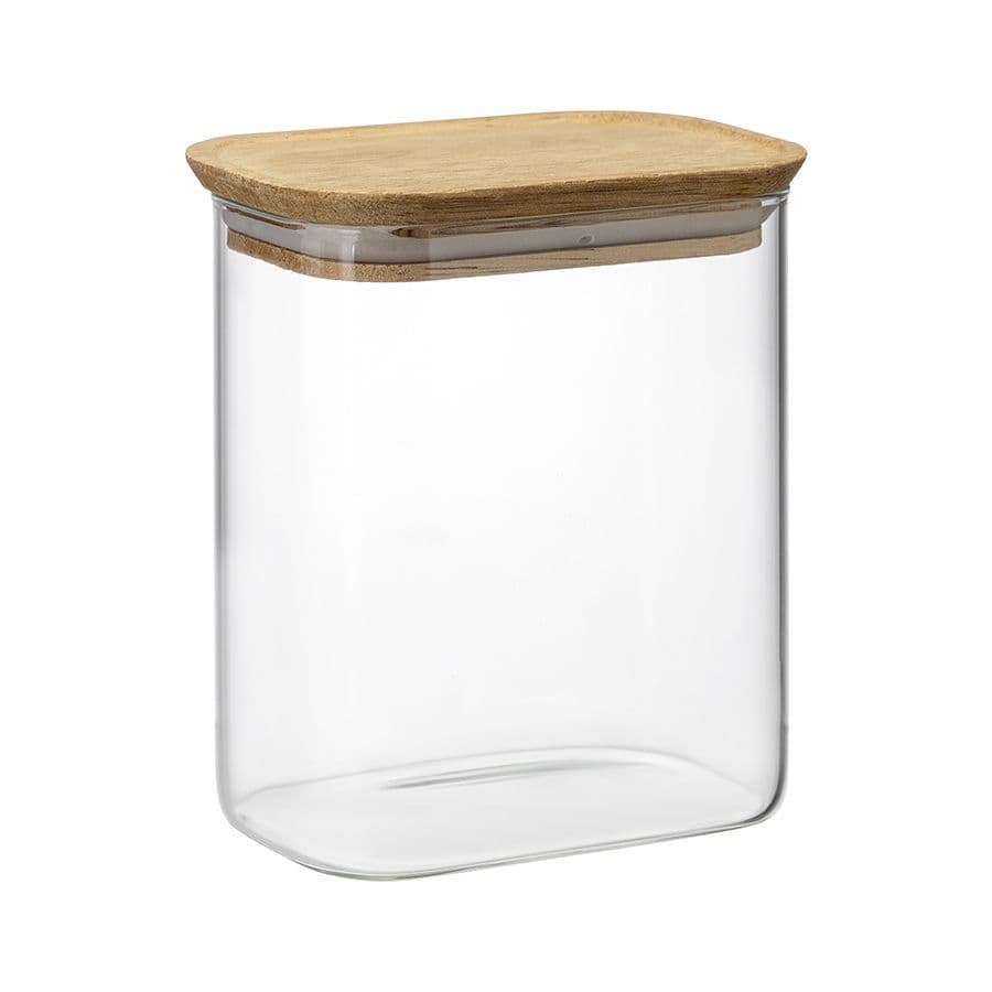 Банка прямоугольная с крышкой Smart Solutions Glass Acacia, 950 мл | Фото 1