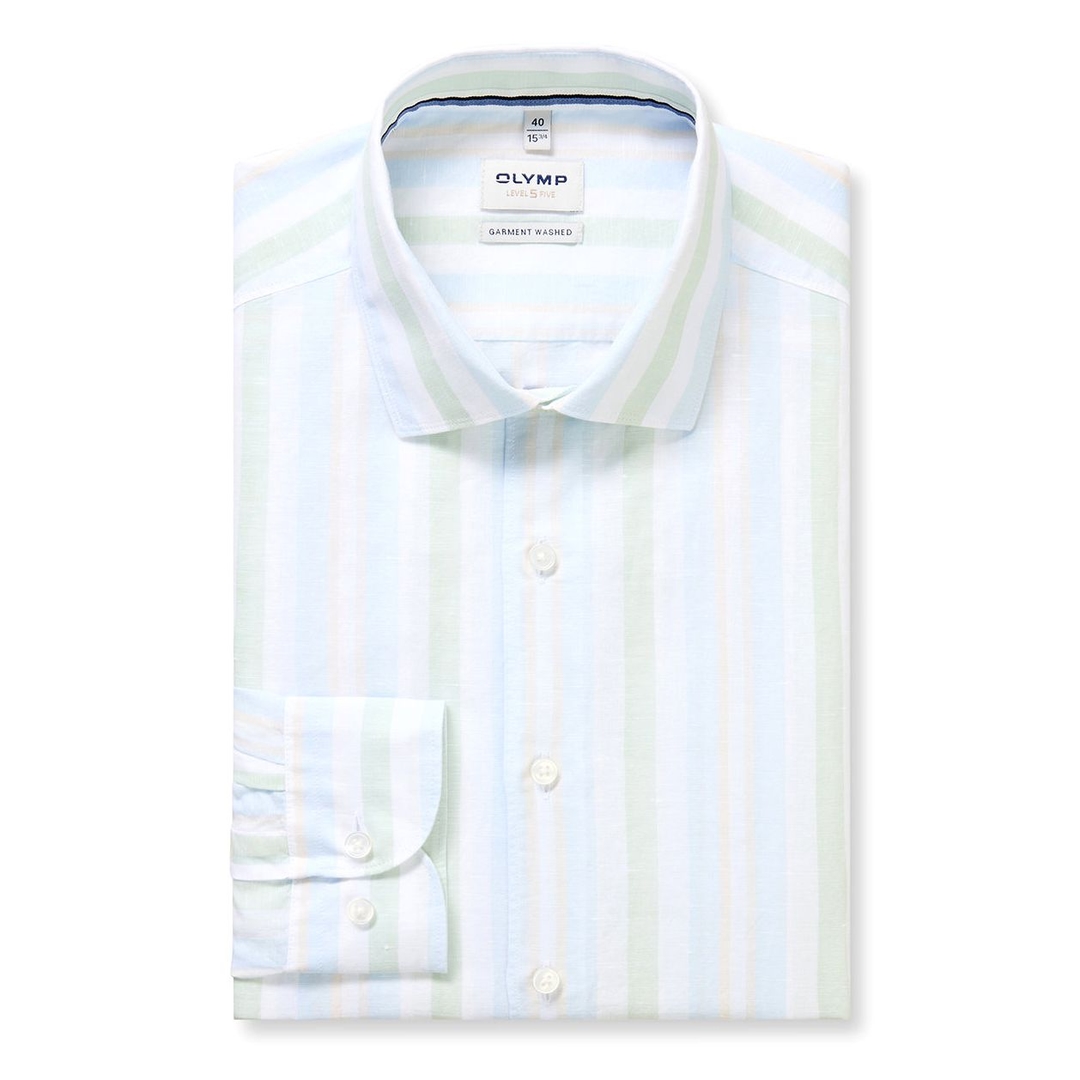 Мужская сорочка из хлопка и льна Olymp Level Five garment washed | Фото 1