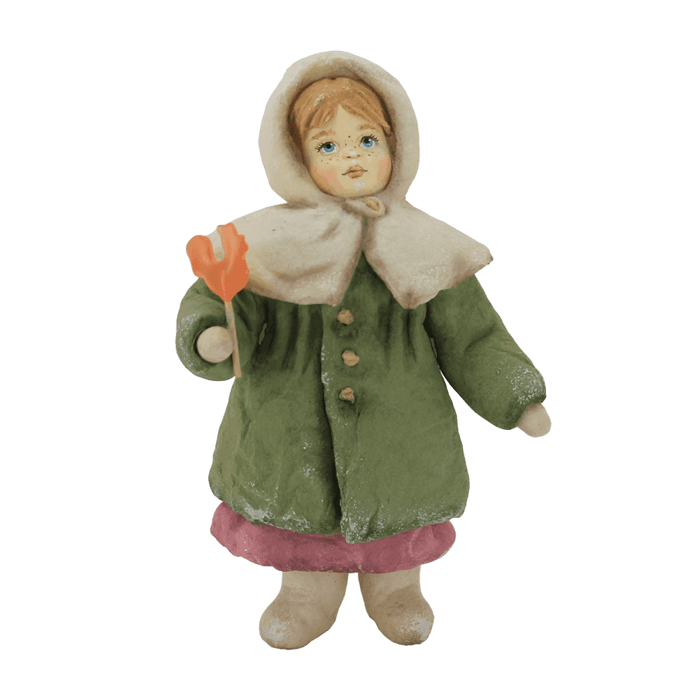 Ёлочная игрушка Девочка с петушком | Фото 1
