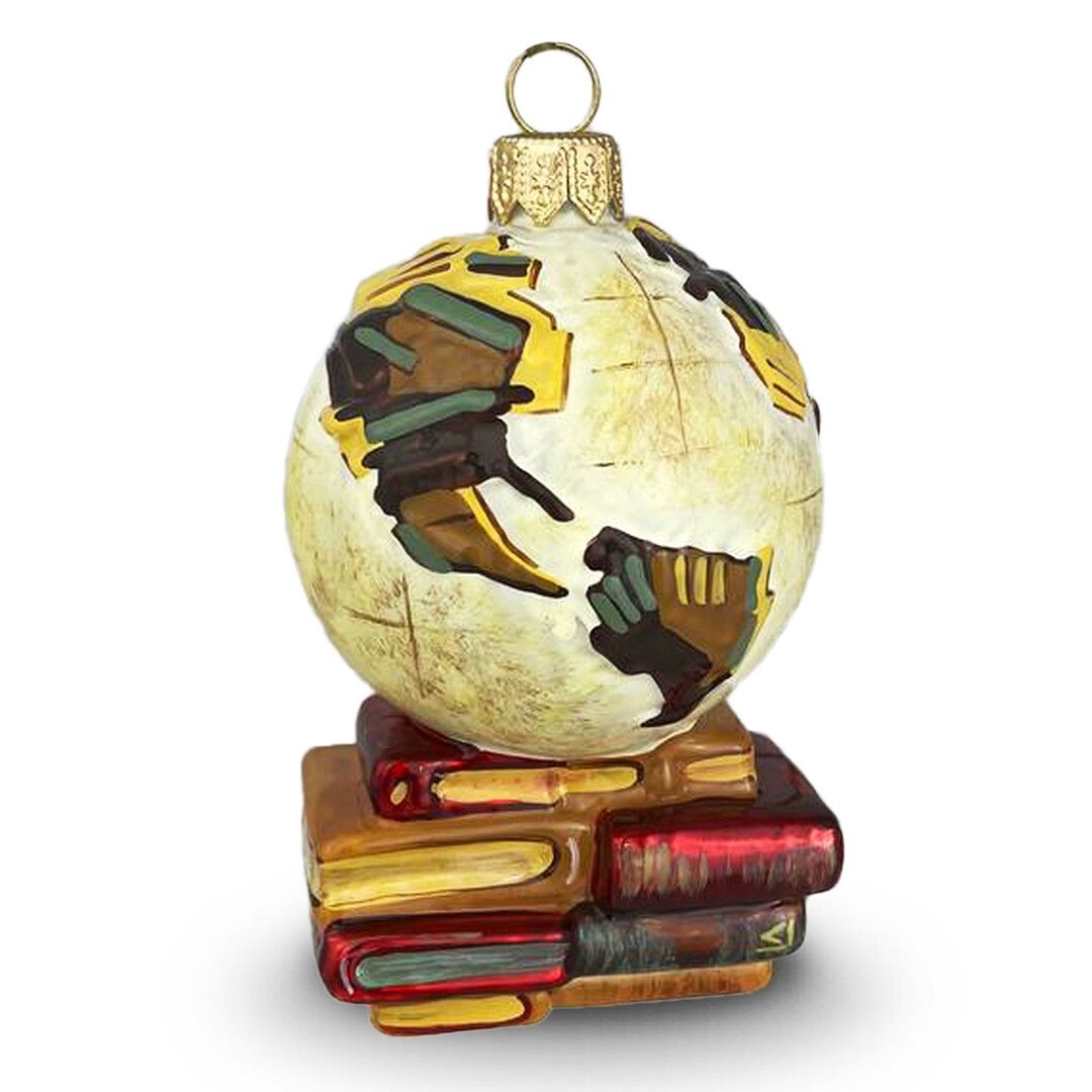 Ёлочная игрушка Глобус на книгах, Ленигрушка | Фото 1